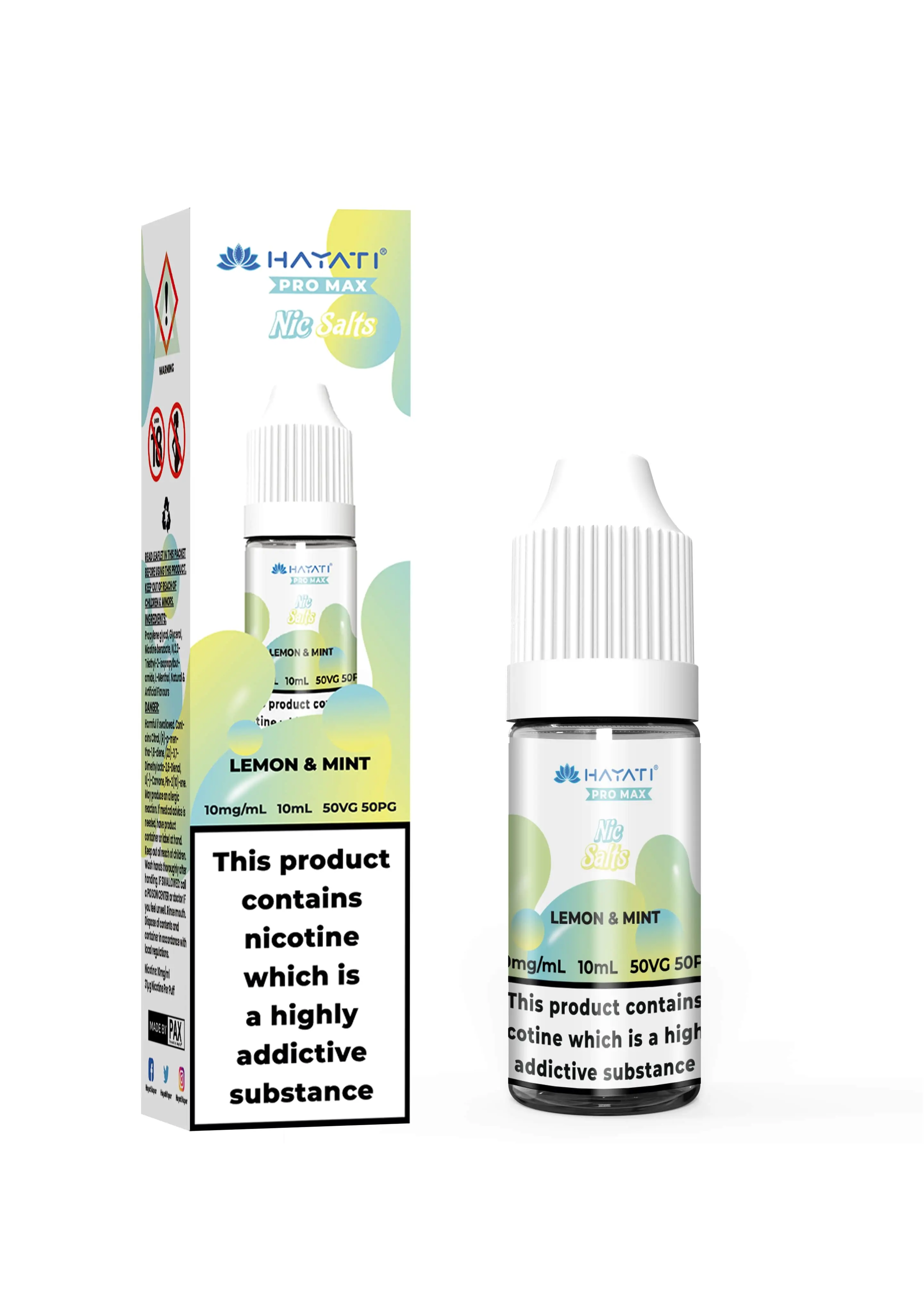 Lemon Mint Nic Salt E-Liquid by Hayati Crystal Pro Max 10ml